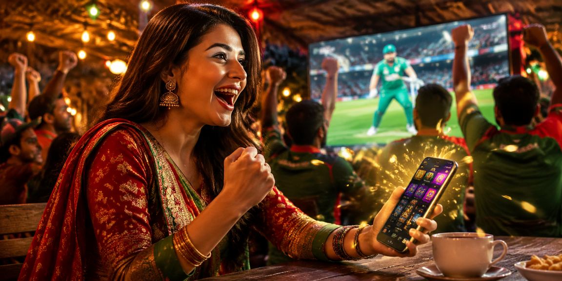 রংপুরের রাতের বাজারে ক্রিকেট বেটিং উপভোগ করছেন একজন খেলোয়াড়